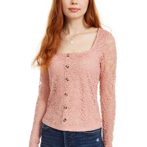 NEW with TAGS Ultra Flirt Pink Lace Top (size S)